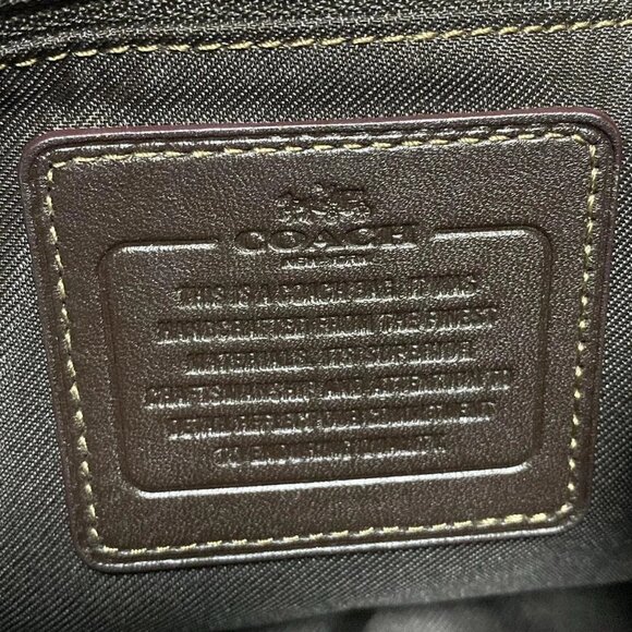 Auth COACH Signature 37742 Khaki Dark Brown Jacquard Leather - Backpack - Picture 6 of 9